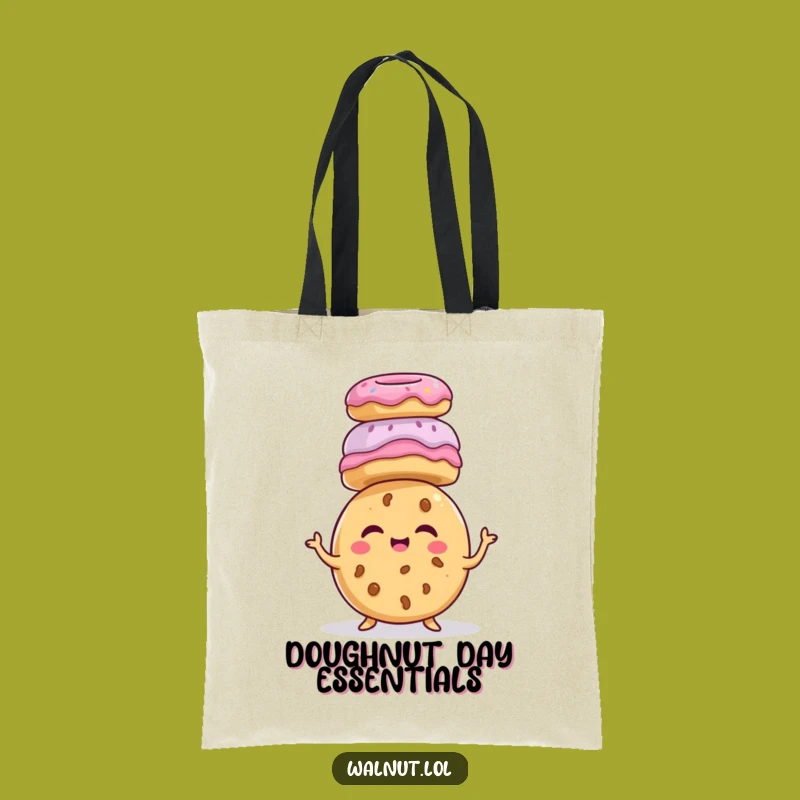 Funny Cookie Donut Stack Tote Bag - Hilarious Treat Carrier