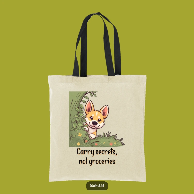 Funny Curious Dog Peeking Tote Bag: Carry Your Secrets in Style