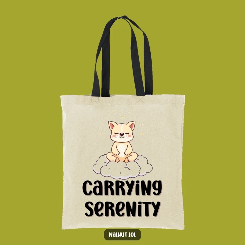 Funny Dog Cloud Meditation Tote Bag: Carry Your Calm & Essentials