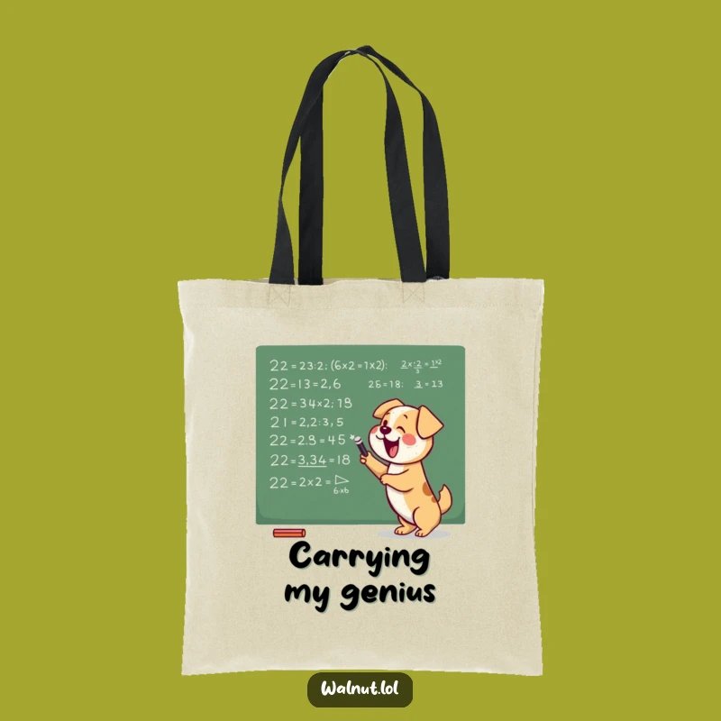 Funny Equation Dog Tote Bag: Carry Your Smarts in Style, A Funny Gift