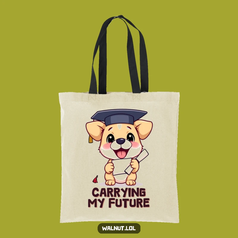 Funny Graduation Dog Tote Bag: Carry Your Success with This Hilarious Pup Diploma Bag Gift