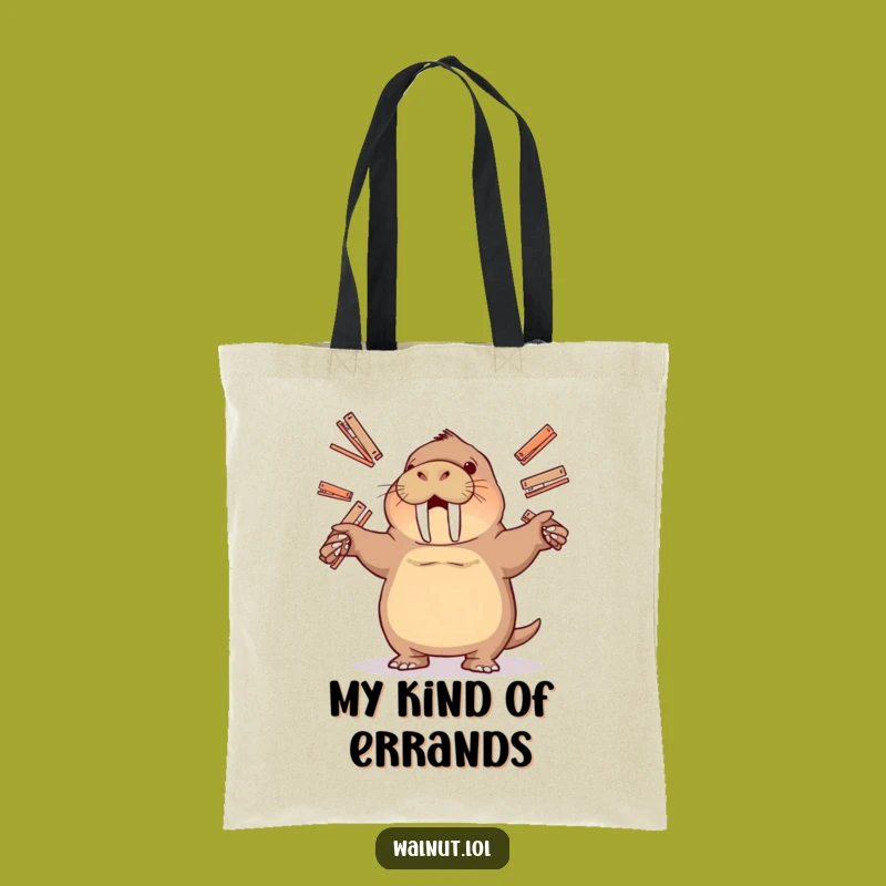 Funny Juggling Walrus Tote Bag: Carry Your Essentials with Playful Chaos