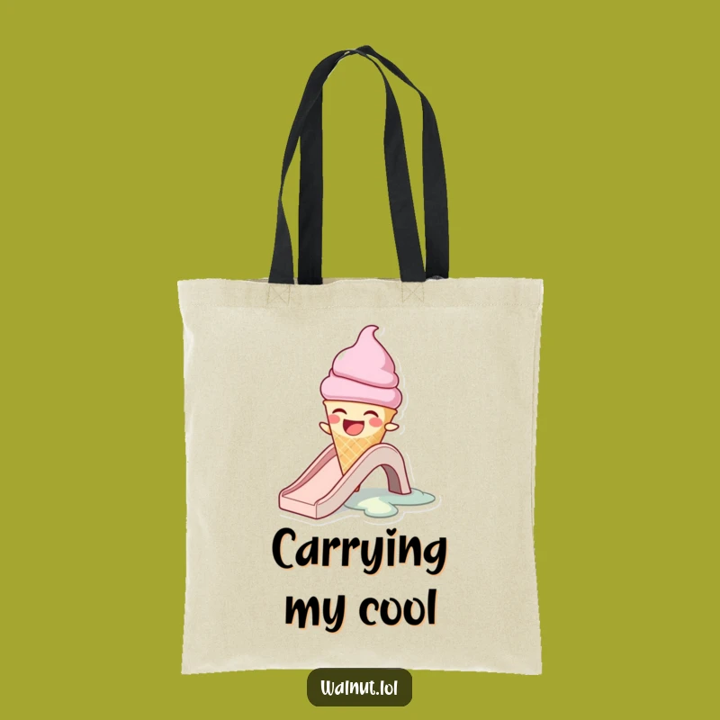 Funny Melting Ice Cream Cone Tote Bag - Carry Your Laughs Everywhere Hilariously!