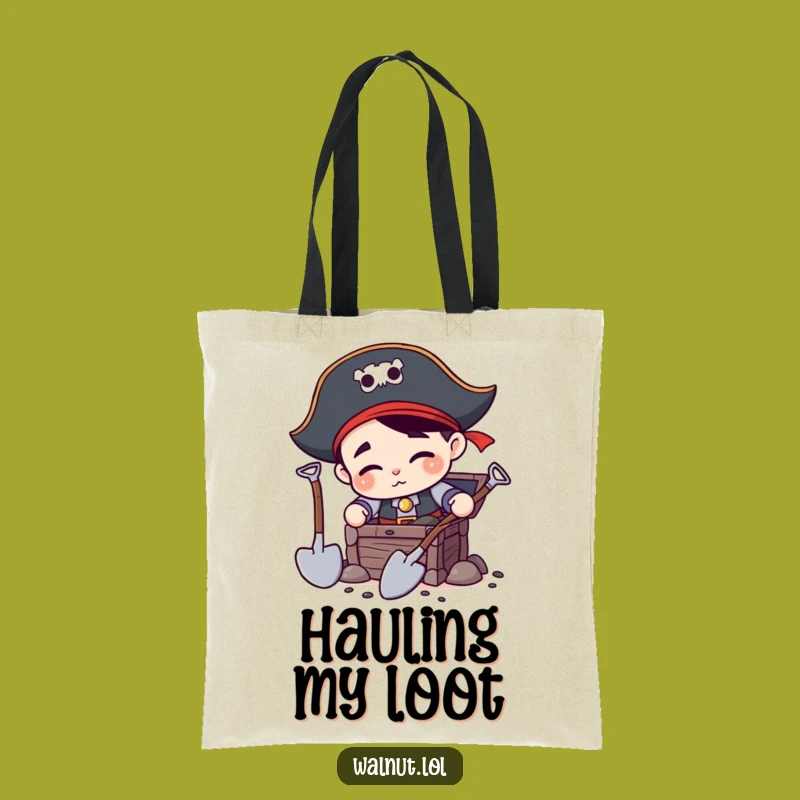 Funny Pirate Digging Tote Bag - Treasure Hunter Carryall, Perfect Funny Gift