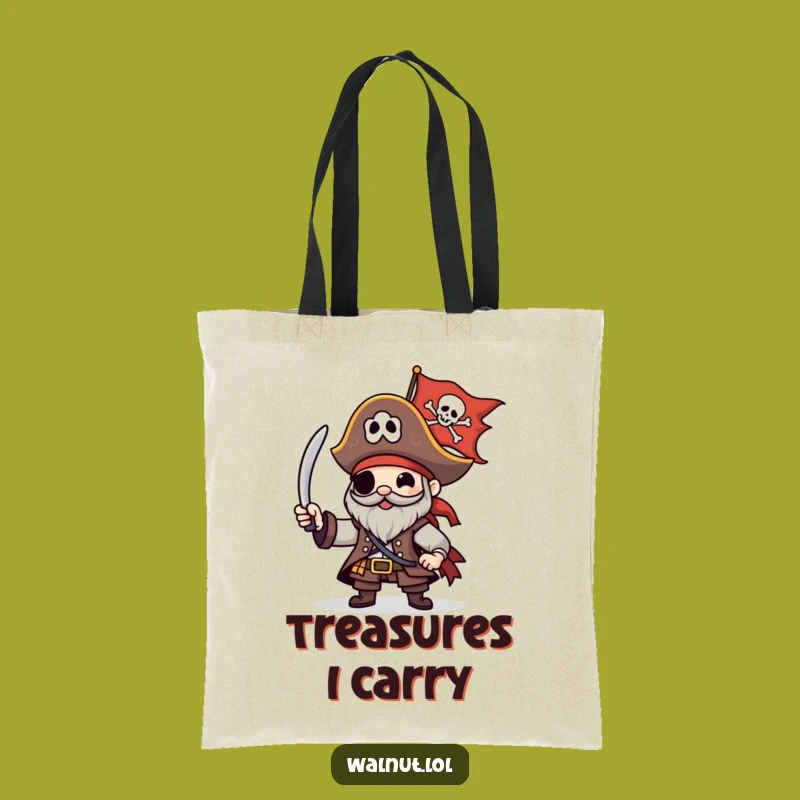 Funny Pirate Jolly Roger Tote Bag: Carry Your Loot with Style, Great Funny Gift