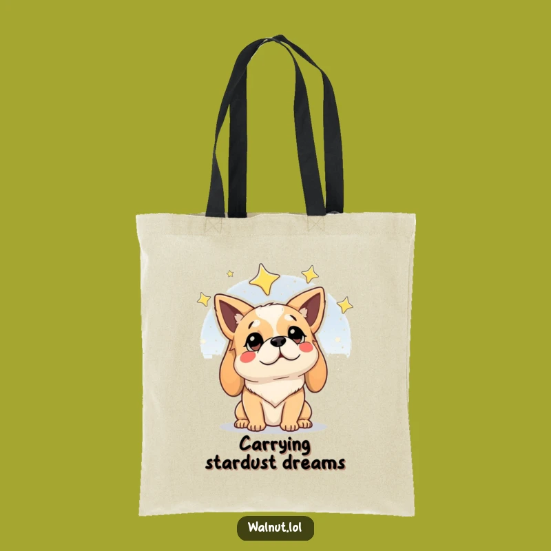 Funny Starry Dog Tote Bag: Carry Your Dreams & Wisdom Gift for Explorers