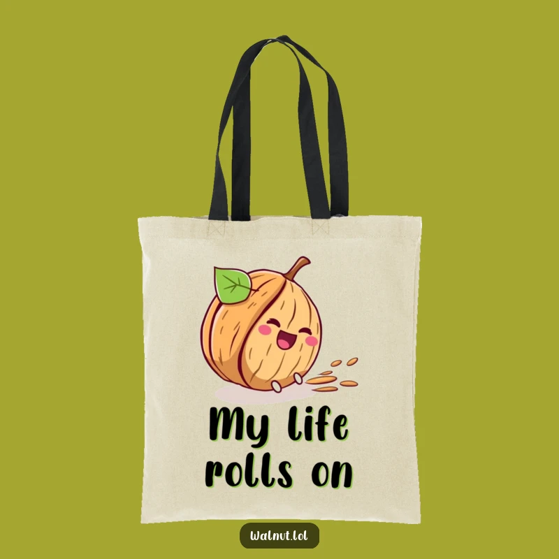 Funny Rolling Walnut Tote Bag - Comical Descent Carryall Gift