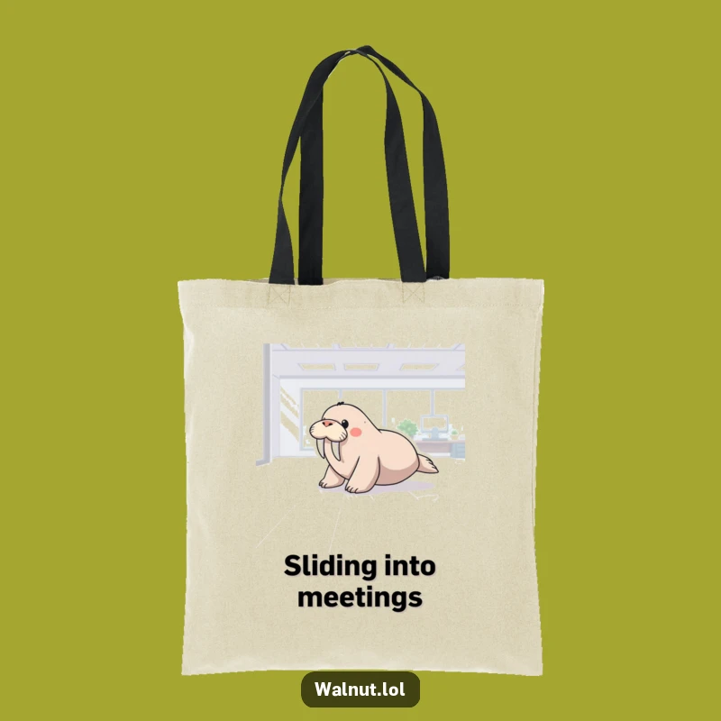 Funny Office Walrus Tote Bag: Carry Your Essentials with Hilarious Office Flair
