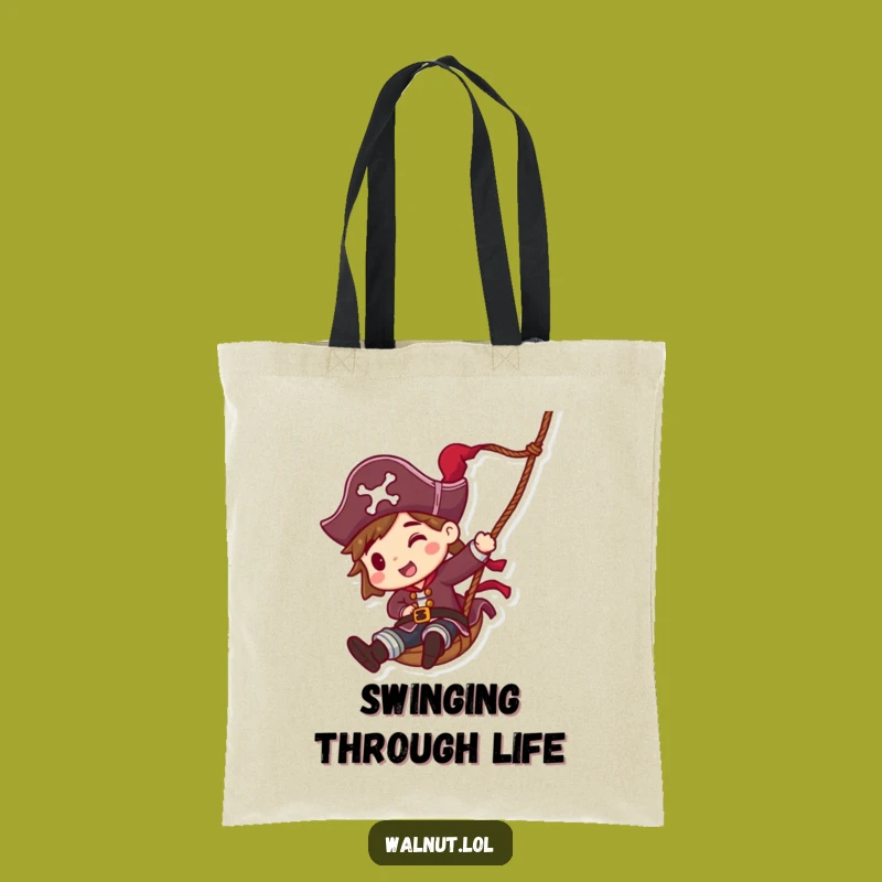 Funny Pirate Rope Slide Tote Bag - Action Carryall, Perfect Funny Gift